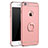 Custodia Lusso Metallo Laterale e Plastica con Anello Supporto A01 per Apple iPhone 6 Oro Rosa