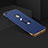 Custodia Lusso Metallo Laterale e Plastica con Anello Supporto A01 per Apple iPhone 6 Plus Blu