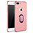 Custodia Lusso Metallo Laterale e Plastica con Anello Supporto A01 per Apple iPhone 8 Plus Oro Rosa