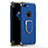 Custodia Lusso Metallo Laterale e Plastica con Anello Supporto A03 per Apple iPhone 7 Plus Blu