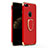 Custodia Lusso Metallo Laterale e Plastica con Anello Supporto A03 per Apple iPhone 7 Plus Rosso