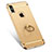 Custodia Lusso Metallo Laterale e Plastica con Anello Supporto F02 per Apple iPhone X Oro