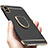 Custodia Lusso Metallo Laterale e Plastica con Anello Supporto F05 per Apple iPhone Xs Nero