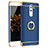 Custodia Lusso Metallo Laterale e Plastica con Anello Supporto per Huawei Honor 6X Blu