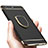 Custodia Lusso Metallo Laterale e Plastica con Anello Supporto per Huawei Honor 9 Premium Nero