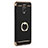 Custodia Lusso Metallo Laterale e Plastica con Anello Supporto per Samsung Galaxy C8 C710F Nero