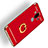 Custodia Lusso Metallo Laterale e Plastica con Anello Supporto Q04 per Huawei Mate 9 Rosso