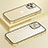 Custodia Lusso Metallo Laterale e Plastica Cover Bling-Bling LF1 per Apple iPhone 13 Pro Oro