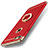 Custodia Lusso Metallo Laterale e Plastica Cover con Anello Supporto A01 per Apple iPhone 7 Rosso