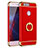 Custodia Lusso Metallo Laterale e Plastica Cover con Anello Supporto A01 per Huawei Honor 8 Rosso