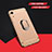 Custodia Lusso Metallo Laterale e Plastica Cover con Anello Supporto A01 per Huawei Honor 8A Oro