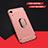 Custodia Lusso Metallo Laterale e Plastica Cover con Anello Supporto A01 per Huawei Honor 8A Oro Rosa