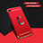Custodia Lusso Metallo Laterale e Plastica Cover con Anello Supporto A01 per Huawei Honor 8A Rosso