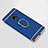 Custodia Lusso Metallo Laterale e Plastica Cover con Anello Supporto A01 per Huawei Mate 20 X 5G Blu