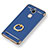 Custodia Lusso Metallo Laterale e Plastica Cover con Anello Supporto A01 per Huawei Mate 7 Blu