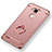 Custodia Lusso Metallo Laterale e Plastica Cover con Anello Supporto A01 per Huawei Mate 7 Oro Rosa