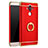 Custodia Lusso Metallo Laterale e Plastica Cover con Anello Supporto A01 per Huawei Mate 9 Rosso