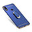 Custodia Lusso Metallo Laterale e Plastica Cover con Anello Supporto A01 per Huawei Nova 3i Blu