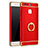 Custodia Lusso Metallo Laterale e Plastica Cover con Anello Supporto A01 per Huawei P9 Rosso