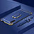 Custodia Lusso Metallo Laterale e Plastica Cover con Anello Supporto A01 per Huawei Y9s Blu