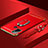 Custodia Lusso Metallo Laterale e Plastica Cover con Anello Supporto A01 per Oppo A32 Rosso