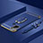 Custodia Lusso Metallo Laterale e Plastica Cover con Anello Supporto A01 per Oppo A53s Blu