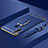 Custodia Lusso Metallo Laterale e Plastica Cover con Anello Supporto A01 per Oppo A8 Blu