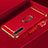 Custodia Lusso Metallo Laterale e Plastica Cover con Anello Supporto A01 per Realme X2 Rosso