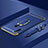 Custodia Lusso Metallo Laterale e Plastica Cover con Anello Supporto A01 per Samsung Galaxy A20s Blu