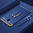 Custodia Lusso Metallo Laterale e Plastica Cover con Anello Supporto A01 per Xiaomi Redmi 8A Blu