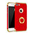 Custodia Lusso Metallo Laterale e Plastica Cover con Anello Supporto A02 per Apple iPhone 8 Rosso