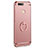 Custodia Lusso Metallo Laterale e Plastica Cover con Anello Supporto A06 per Huawei Enjoy 7 Oro Rosa