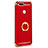Custodia Lusso Metallo Laterale e Plastica Cover con Anello Supporto A06 per Huawei Enjoy 7 Rosso