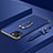 Custodia Lusso Metallo Laterale e Plastica Cover con Anello Supporto e Cordoncino per Apple iPhone 13 Blu