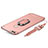 Custodia Lusso Metallo Laterale e Plastica Cover con Anello Supporto e Cordoncino per Huawei Enjoy 8 Plus Oro Rosa