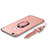 Custodia Lusso Metallo Laterale e Plastica Cover con Anello Supporto e Cordoncino per Huawei G9 Lite Oro Rosa