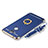 Custodia Lusso Metallo Laterale e Plastica Cover con Anello Supporto e Cordoncino per Huawei Honor 6A Blu