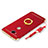Custodia Lusso Metallo Laterale e Plastica Cover con Anello Supporto e Cordoncino per Huawei Honor X5 Rosso
