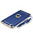 Custodia Lusso Metallo Laterale e Plastica Cover con Anello Supporto e Cordoncino per Huawei P8 Lite Blu