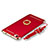 Custodia Lusso Metallo Laterale e Plastica Cover con Anello Supporto e Cordoncino per Huawei P8 Lite Rosso