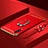 Custodia Lusso Metallo Laterale e Plastica Cover con Anello Supporto e Cordoncino per Samsung Galaxy A70S Rosso