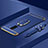 Custodia Lusso Metallo Laterale e Plastica Cover con Anello Supporto e Cordoncino per Samsung Galaxy A9 Star Lite Blu