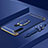 Custodia Lusso Metallo Laterale e Plastica Cover con Anello Supporto K01 per Xiaomi Redmi Note 8 (2021) Blu