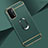 Custodia Lusso Metallo Laterale e Plastica Cover con Anello Supporto P02 per OnePlus Nord N200 5G Verde Notte