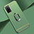 Custodia Lusso Metallo Laterale e Plastica Cover con Anello Supporto P02 per Oppo A53s 5G Verde Pastello