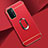 Custodia Lusso Metallo Laterale e Plastica Cover con Anello Supporto P02 per Oppo A93 5G Rosso