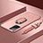 Custodia Lusso Metallo Laterale e Plastica Cover con Anello Supporto P03 per Oppo A54 5G Oro Rosa
