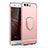 Custodia Lusso Metallo Laterale e Plastica Cover con Anello Supporto per Huawei P10 Oro Rosa