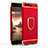 Custodia Lusso Metallo Laterale e Plastica Cover con Anello Supporto per Huawei P10 Rosso