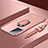 Custodia Lusso Metallo Laterale e Plastica Cover con Anello Supporto per Oppo Reno6 Pro 5G India Oro Rosa